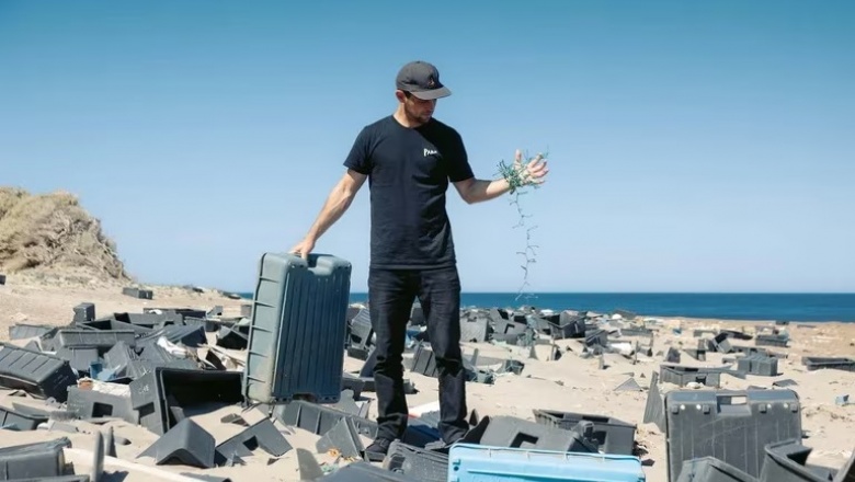 El reclamo urgente de un deportista olímpico para limpiar de plásticos la Península Valdés
