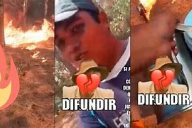 Se grabó mientras prendía fuego un bosque en Corrientes: “Miren el desastre que hago”