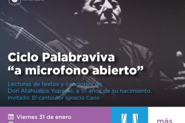 Palabraviva e Ignacio Cano rendirán homenaje a Atahualpa Yupanki