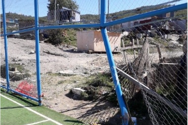 Vandalismo en el playón deportivo "Natanael Ríos"