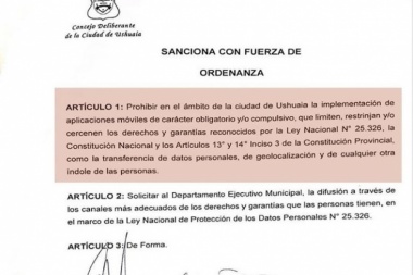 El concejo de Ushuaia sesionará para prohibir la Aplicación para ir de compras de gobierno