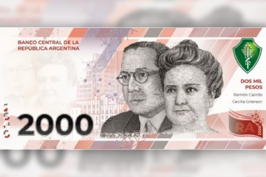 El Banco Central puso en circulación el billete conmemorativo de 2000 pesos