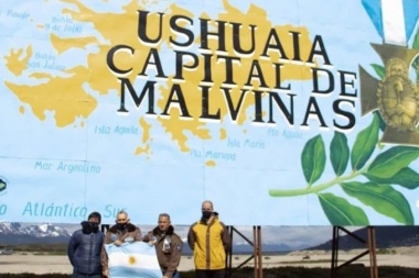 Inauguraron un nuevo cartel de reafirmación de los derechos soberanos sobre Malvinas